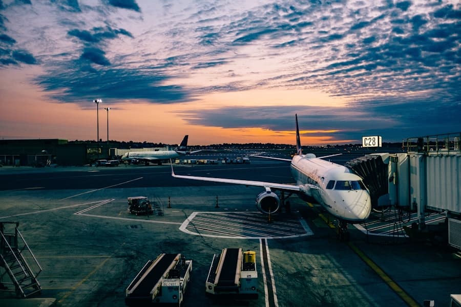 Commercial aircraft on a regional airport ramp at dusk — Cascade Air case study